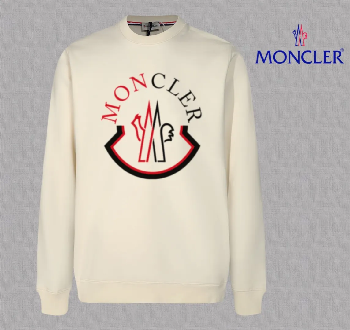 【 In Stock】 〖 𝐌𝐎𝐍𝐂𝐋𝐄𝐑~ 〗 440g ， 😎 ， ， Factory 2025 T ， ， Premium LOGO， Same Style ：Black White Size：S M L XL 2XL
